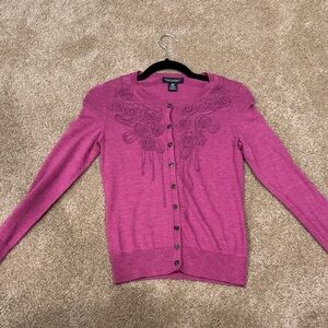 Banana Republic Pink Floral Cardigan
